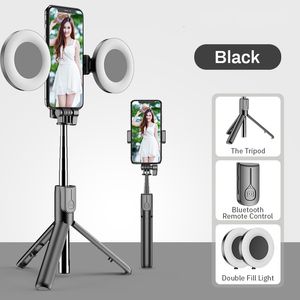 Selfie Monopods 3 In1Wireless Bluetooth-Compatible Selfie Stick With LED Ring Light Shutter Release Foldable Tripod Monopod For Smart Phoneselfi 230320