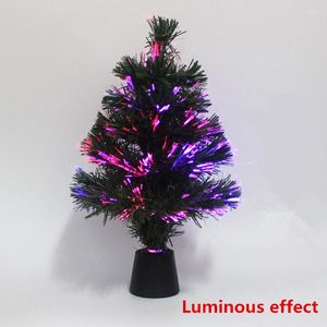 Christmas Decorations Mini Tree Small Pine USB Artificial Trees Fiber Optic Year Home Ornaments Desktop