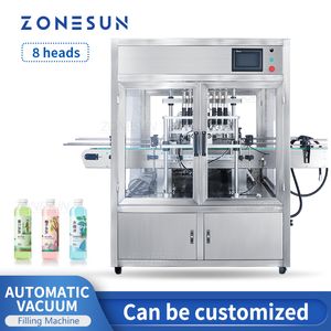 ZONESUN Automatic Vacuum Filling Machine ZS-YTZL8A 8 Heads Essential Oil Perfume Liquid Spray Bottles Dust Cover Production Line