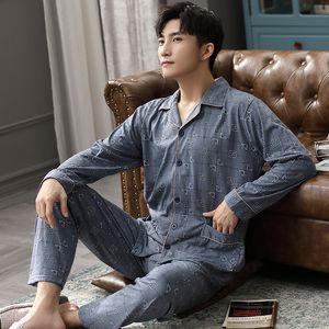 Мужская одежда для сна Осень 100% хлопка Pijama Hombre Lounge Sleepwear Pajama Femme Plaid Spring Bendgow