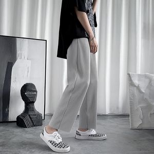 Men's Pants #5102 Gray Black Summer Pantalon Homme Casual Loose Korean Streetwear Thin Wide Leg Joggers Sweatpants Straight Fashion