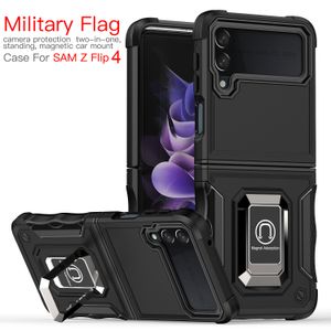 Casos de faixa lateral para Samsung Galaxy Z Flip 4 S23 A14 A24 A34 A54 5G Ultra Plus Armour Kickstand Capa de capa de telefone