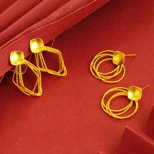 Mulheres Brincos de Gometria Moda Moda Simple Estilo Unique Sexy 18k Amarelo Gold Jóias Preei