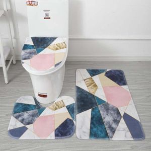 Tapetes geometria de carpete impressão de banheiro anti -deslizamento tapetes resistentes a tapetes de banho acessórios