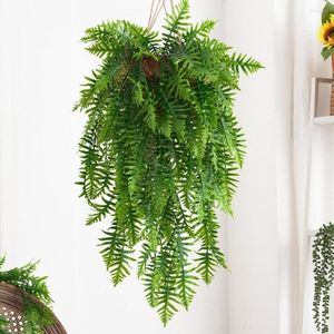 Fiori decorativi Piante di simulazione Bellissime non appassite Vite verde in plastica Foglia appesa artificiale Pianta finta Rattan per la decorazione dell'ufficio