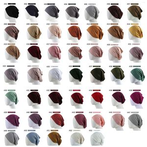 Sciarpe All'ingrosso Bulk Interno 50pcs Hijab Cap Musulmano Turbante Underscarf Undercap Bonnet 53 Colori Soft Jersey Stretch HIjab Tube