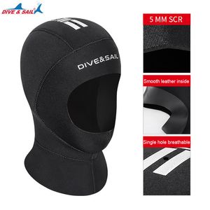 Simkåpor 3mm5mm Neopren Simningslock Tjock varmt kallt skydd Surfing Scuba Snorkling Diving Cap med axeldykningsutrustning 230320