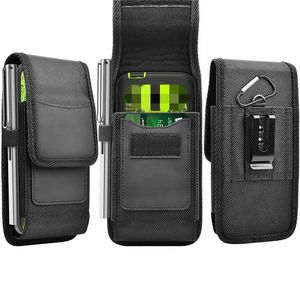 Porta carte di credito Custodia per cellulare in nylon con clip da cintura Custodia in pelle universale per iPhone Samsung Moto LG Marsupio Flip Holster Custodie per cellulari