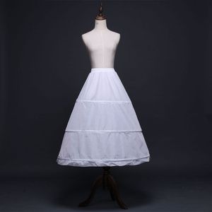 Kvinnor 3 hoops a-line petticoat justerbar dragsko midja bröllop brud klänning crinoline enkel lager boll klänning underskirt slip