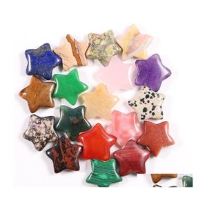 Arts And Crafts Natural Stone Crystal 20Mm Star Ornaments Quartz Healing Crystals Energy Reiki Gem Jewelry Making Accessories Living Dhu6B