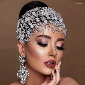 Başlıklar Gelin Başlıkları Kristal Düğün Taç Saç Süsleri Lüks Alaşımlı Çiçek Kafa Bando Güzellik
