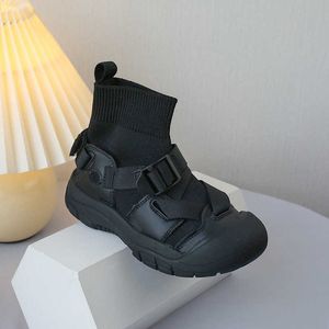 Botas Meias sapatos outono novos meninos e meninas sola alta macia casual infantil maré T230320