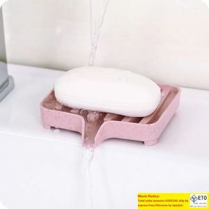 Wheat Straw Soap Dishes Storage Holder Soap Box Tray Drain Holder Non Slip Bath Tools