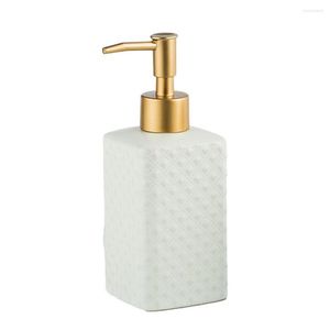 Storage Bottles Ceramic Soap Dispenser Refillable Hand Wash Liquid Lotion With Delicate Vintage Relief For Bathroom Or Kitchen(White)