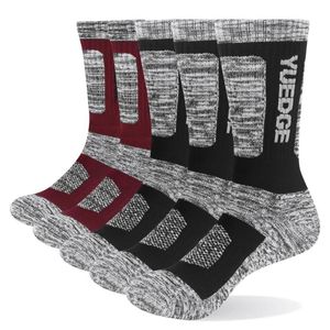 Spor çorapları yeedge erkek pamuk terry yastık nefes alabilen mürettebat yürüyüş daha kalın kış termal 5 çift lot 38-45 eu