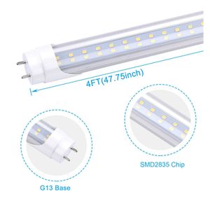 LED -rör T8 T12 4ft Tube Light Bbs 48 tums ersättning för flimesescent ballast bypass Dualend Powered 4 Foot Garage Warehouse Shop DH4GP