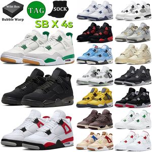 With Box 4 Basketball Shoes Men Women Jumpman 4s Pine Green Seafoam Military Black Cat Midnight Navy Photon Dust Bred Lightning Mens Trainers Outdoor Sneakers