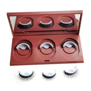 False Eyelashes Reusable Fake - Eye Lashes Sets Pack Self-Adhesive Eyelash Stickers 3 Pairs Artificial No Glue Temperature A