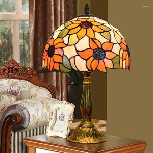 Table Lamps Sunflower Desk Lamp Of Bedroom The Head A Bed Europe Type Restoring Ancient Ways Glass 30 Cm In Diameter