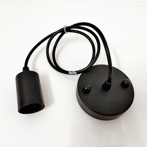 Pendantlampor DIY Light Vintage Industrial Edison Style Socket E26/E27 Base Black Round Hanging Lamp