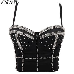 دبابات المرأة Camis visivane diamond equin top women bra shirt woman clothing y2k shaper sexy corset ladies tops blusas 230317