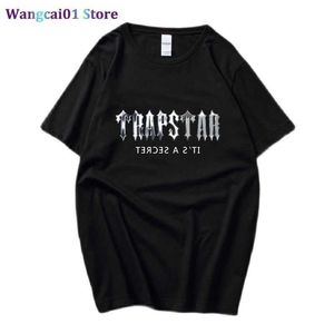 Men's T-Shirts Hot Summer TRAP and STAR T-Shirt Men Fashion Casual Short Seve Harajuku Loose Oversized Tops Purp Texture Print T Shirts 0320H23