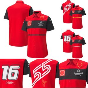 F1 skjortor formel 1 röda lagskjortor 2023 sommar ny mode polo skjortor racing casual mens kvinnor andas kort ärmskjorta