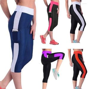 Aktive Hosen Frauen Sport Fitness Leggings Seite Puffs Elastische Hüfte Yoga Lauf Hose Strumpfhosen Sport Gym Für Mädchen Plus Größe