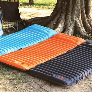 Outdoor Pads Outdoor Aufblasbare Matratze Camping Matte Faltbare Picknickdecke Wandern Luftkissen Tragbare Schlafmatte mit Aufbewahrungstasche 230320