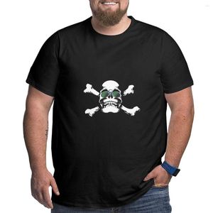 Erkek Tişörtleri Baskı Kafatası Camları Pince-Nez Kör İllüstrasyon Büyük Boy Tişört