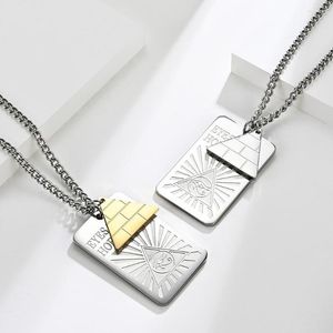 Pendant Necklaces Eye Of Horus Pyramid Ancient Egypt Hip-Hop Retro Personality Stainless Steel Necklace Fashion Men's Jewelry