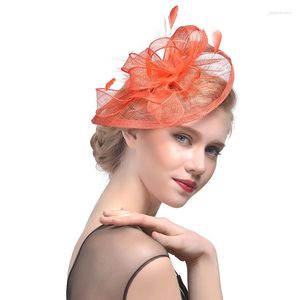 Headpieces Navy Blue Black Birdcage Net Wedding Hats Bridal Fascinator Hair Decoration Banquet Personal Portrait Feather Headdress