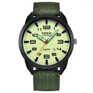 Avanadores de pulso xi nylon strap assiste homens casuais date automático quartzo assistir exército militar verde simples esporte analógico manual pulso