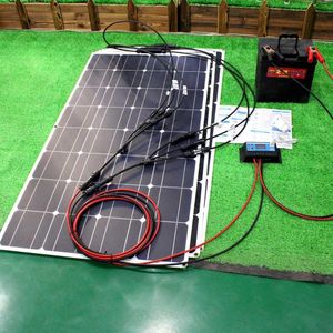 Painéis solares 12V kit de painel solar flexível 100W 200W 300W Painéis com controlador para carros de barco e carregador de bateria 230320