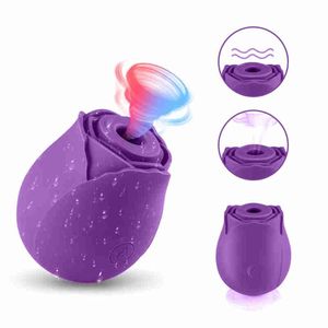 Rose Sucking Vibrators Massager USB Rechargeable Stimulator Adult Sex Toy for Women Couples