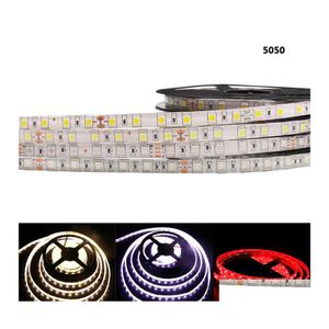 Paski LED SMD 2835 5050 Tape Light 12V 60LEDS/M WODY ODPOWIEDNIE IP65 IP21 ciepłe białe/rgb/czerwone/niebieskie/zielone elastyczne paski liny Dhuhn