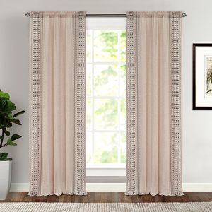 Sheer Curtains Bohemian Embroidered Bedroom Living Room Blackout Fabric Linen Finished 230320