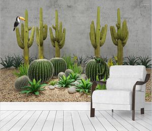 Wallpapers CJSIR Custom Mural Wallpaper Home Decor Nature Landscape Cactus Prickly Pear Po Murals Wall Paper For Living Room Bedroom