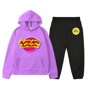 Conjuntos de roupas 4 Vlada4 Capuz de anime e calças fofas Conjunto de moletom de mangá csaual macio para meninos roupas meninas roupas com capuz gráfico regular 230317