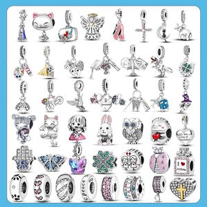 925 silver Fit Pandora Original charms DIY Pendant women Bracelets beads Charms Airplane Suitcase Pendant Love