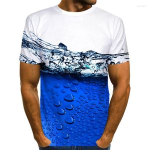 Męskie koszule T Summer Water Drop Cool 3D Printed Shirt Men Funny Vision Design Męski Tshirt krótkie rękawy TES S-6XL