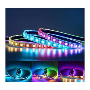 LED -remsor 5V WS2812B Strip Light WS2812 RGB LED -lampor individuellt adresserbar smart belysning 2m 5m ip30 svart vit droppe levererar dh4eo