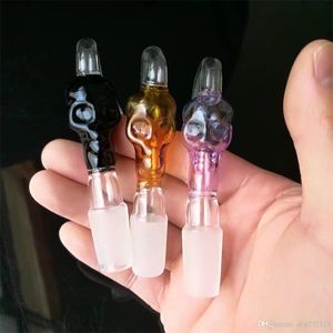 Hookahs Bones S Pot Glass Bongs Accessories , Glass Smoking Pipes colorful mini multi-colors Hand