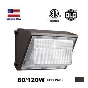 Outdoor Wall Lamps 120W Led Wallpack Lamp With Dusktodawn P Ocell 5000K Daylight Security Lighting Commercial And Industrial Light F Dh8Ik