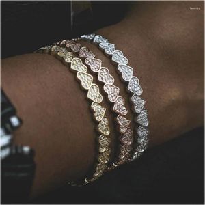 Armreif Iced Out Bling 5A Cz Armband Herzförmige Zirkonia Cluster Kette Liebhaber Freundin Geschenk Schmuck