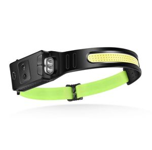 Silicone Motion Sensor Headlamps High power LED Cob Cycling Headlamp Flashlight USB Rechargeable Waterproof Running Outdoor Camping Fishing headlights