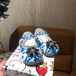 Echtes Leder bemalte Kinder Sneakers Markendesigner Mädchen Prinzessin Schuhe Diamant glänzende Mädchen flache tanzende Freizeitschuhe