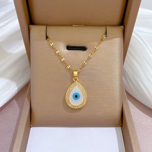 Büroklammer-Ketten-Halskette für Frauen, Engelsaugen, ästhetische Femme, Hals-Schlüsselbein-Kette, Zubehör, trendiger Schmuck, 316L-Edelstahl