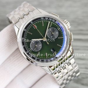 Watches of Men 42MM New BLS Menes Gift Watch BLS Factory Green Dial Cal.7750 Automatic Movement Chronograph BLSF Stainless Steel Strap Sapphire Crystal Wristmatches
