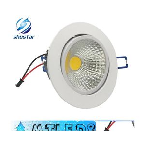 Downlights Led Downlight Aluminium Dimmable 9W 12W 15W 18W 21W 25W Cob Spot Light Warm White Cold White Ac 85265V Drop Delivery Ligh Dhjtw